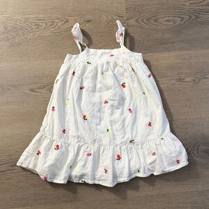 GAP White Sundress with Pink, Red & Green Fruit Embroidery